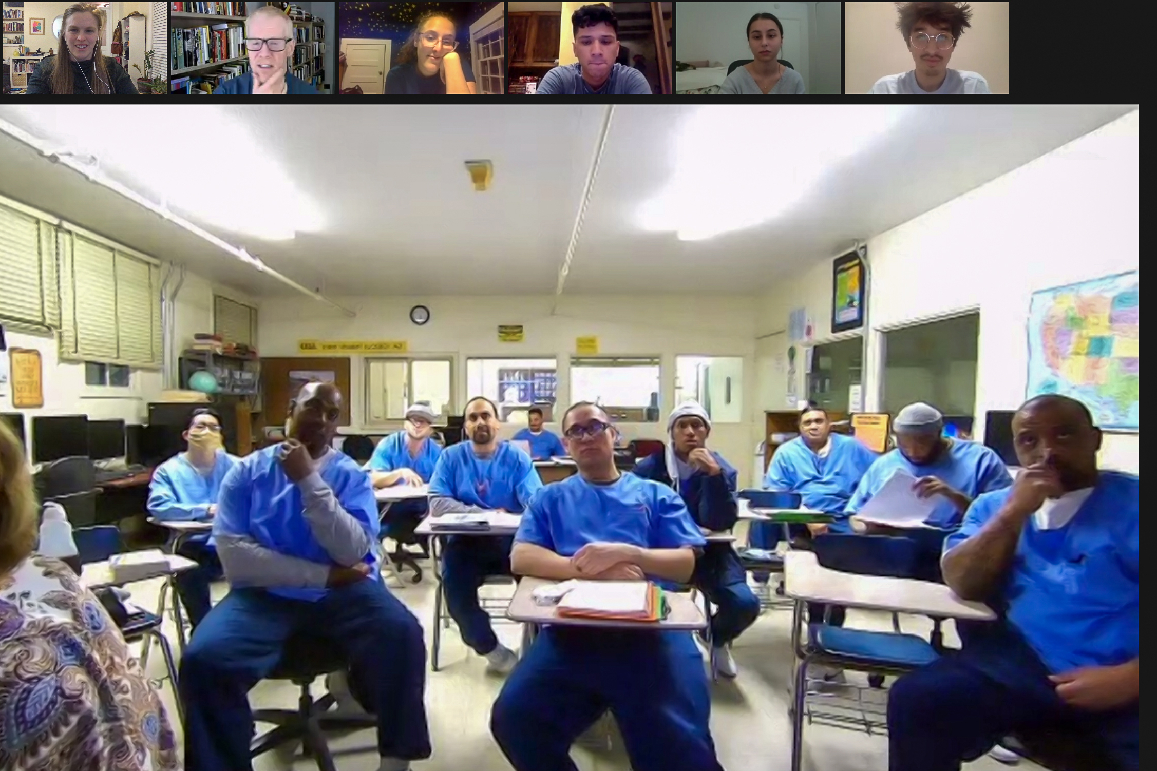 Student groups and seniors participating in educational prison tour programs