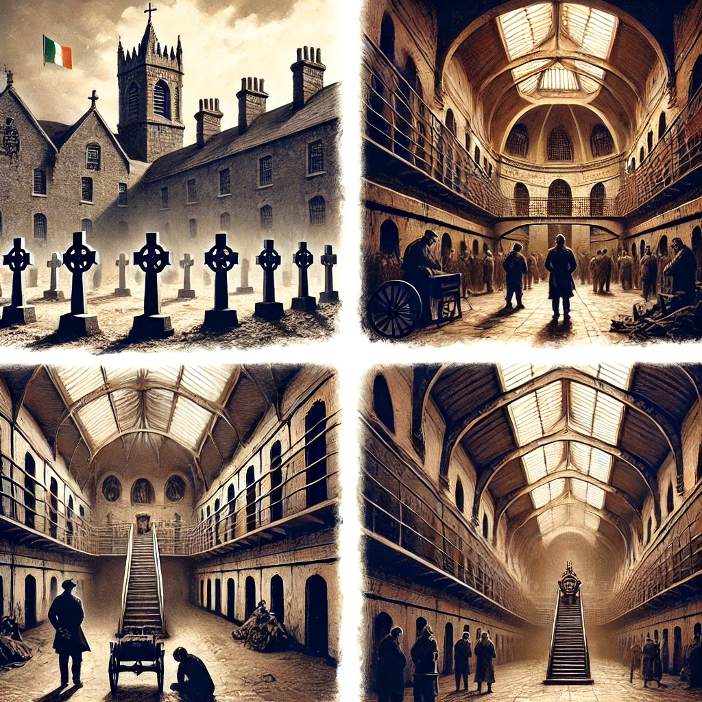 Large group experiencing comprehensive Kilmainham Gaol historical presentation